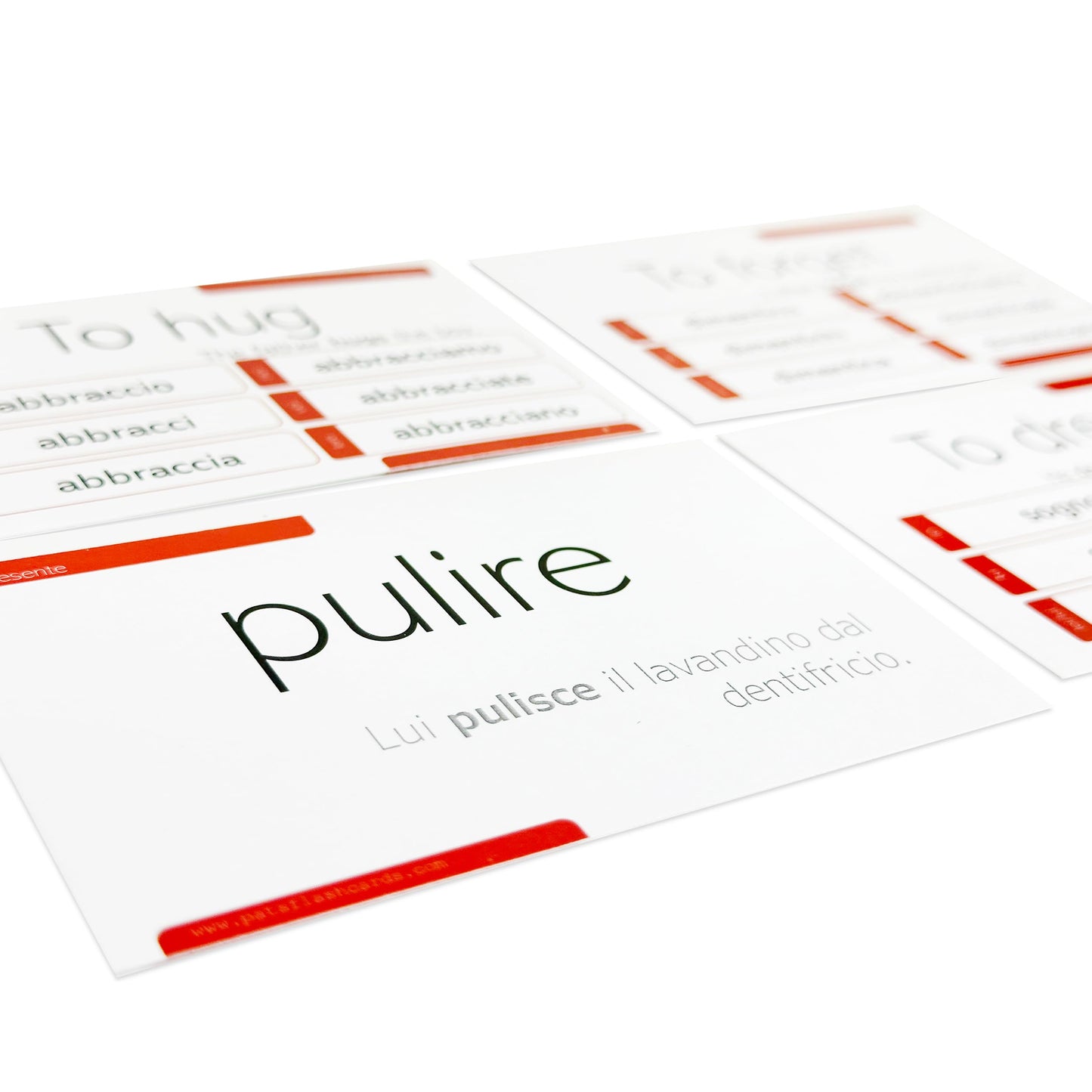 200 Italian Verb Conjugation Present Tense Flash Cards - Full Examples In Both Italian And English