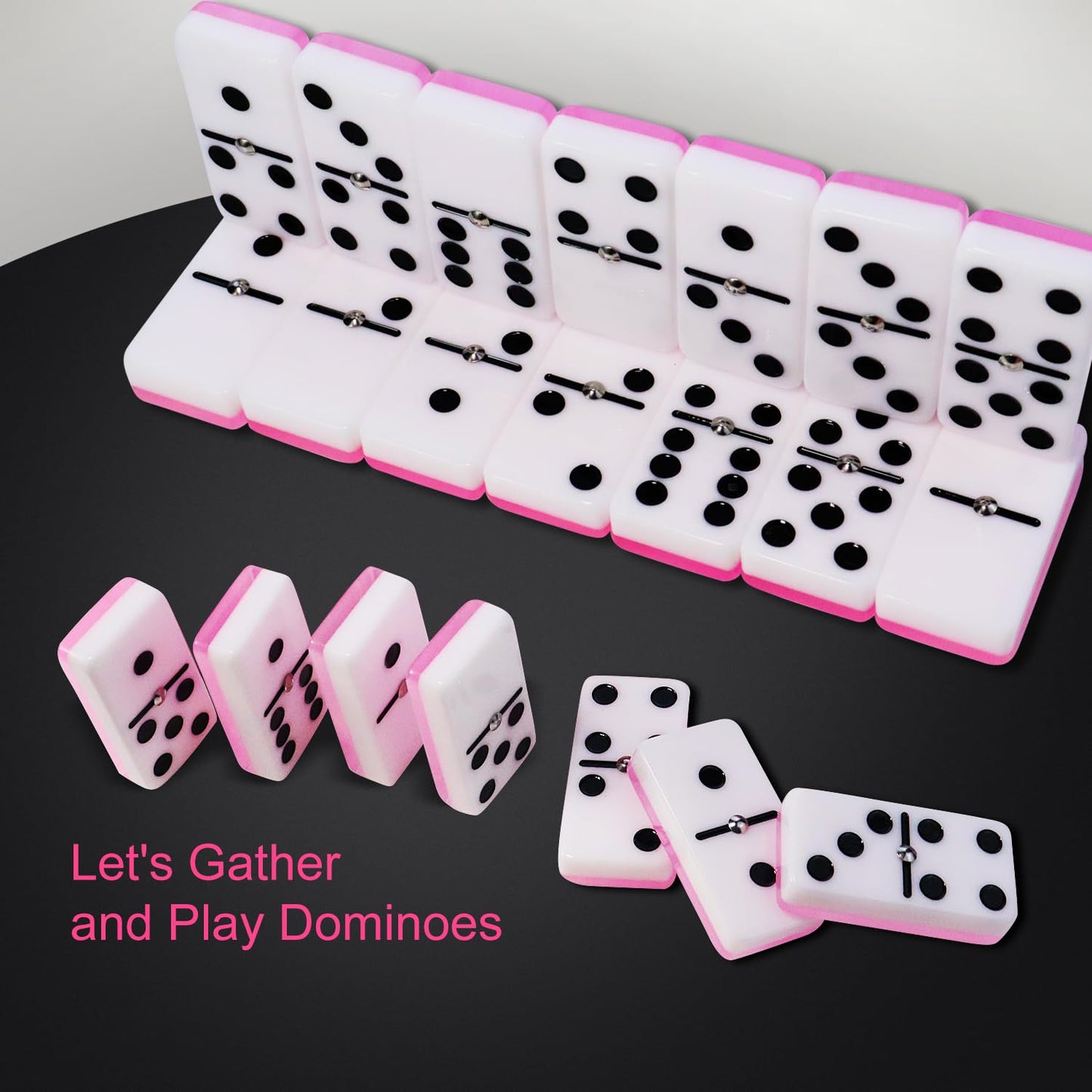 Idtq Double Six Standard Dominos Set 28 Tiles - Dominos Set Games For Adults, Classic Numbers Table Games, Family Travel Dominos