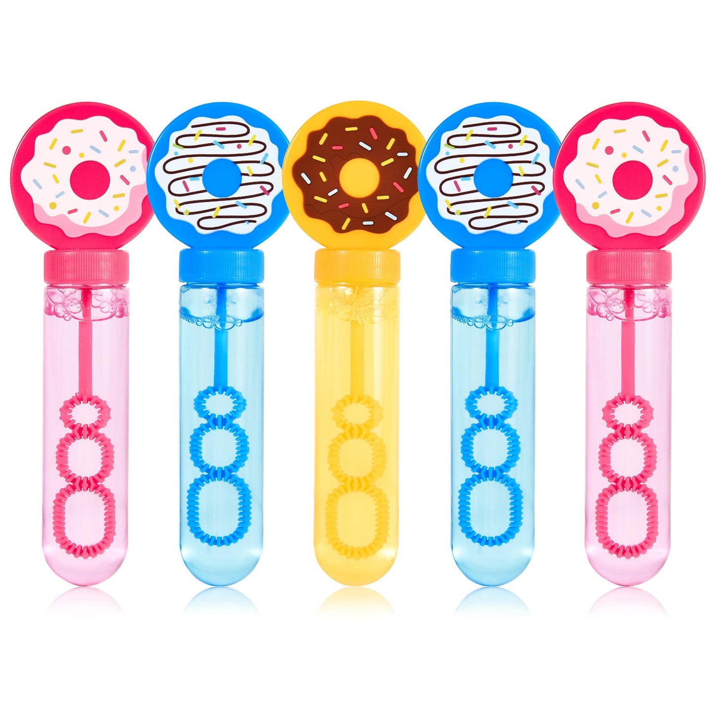 Winrayk Donut Bubble Wands For Kids Party Favors, 24 Large Bubbles Bulk, Carnival Prizes Easter Goody Bag Stuffers Pinata Filler Birthday Gift, Girls Boys Summer Beach Outdoor Toys Donut Party Favors