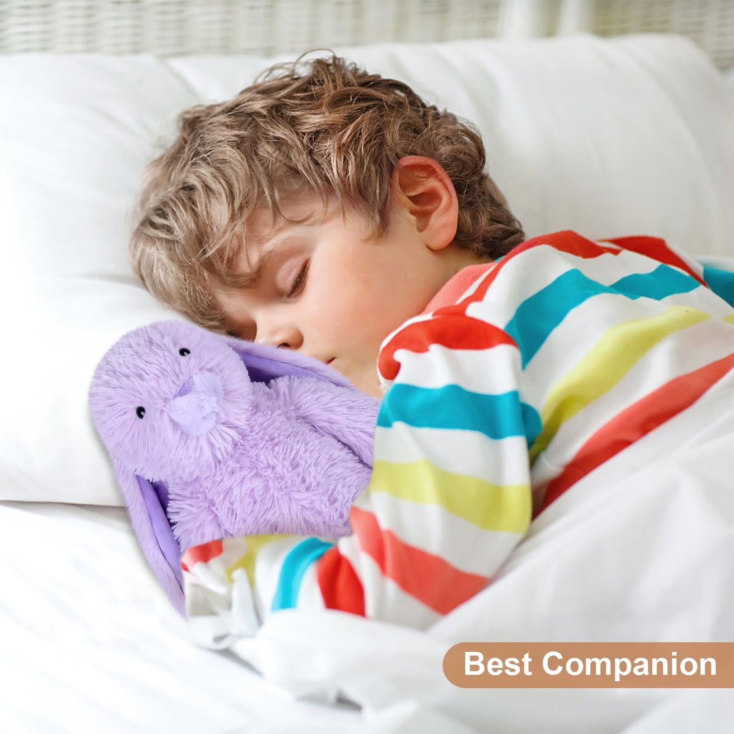 SuzziPals Heatable Purple Bunny Stuffed Animal - Plush Rabbit Heating Pad for Soothing Relaxation, PALS-26, Lavender Color