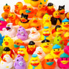 Leyndo 100 Pcs 2'' Rubber Ducks Party Favors Assorted Toy Bulk Mini Floater For Kids Trick Or Treat Supplies Goodie Bag Fillers