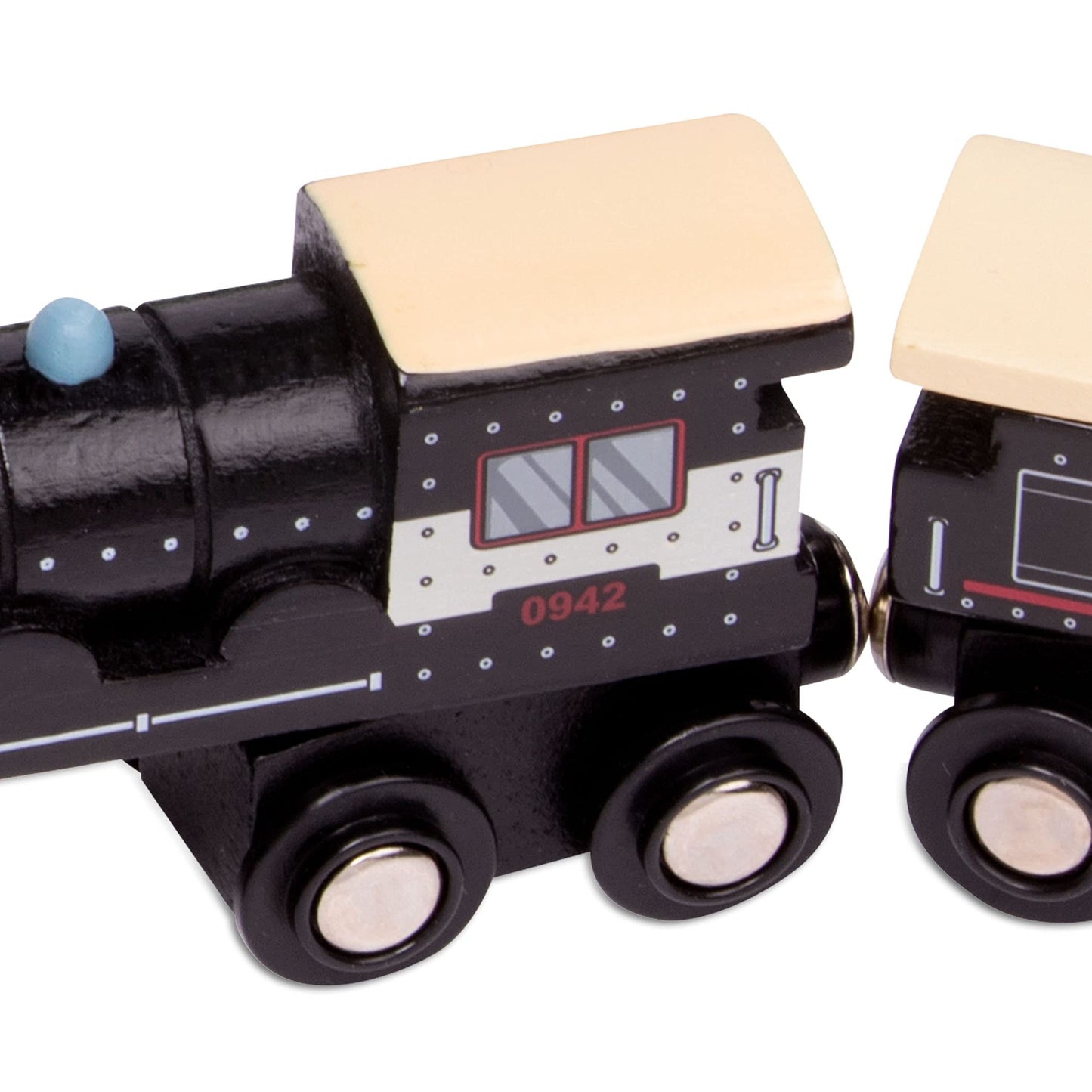 Battat – Classic Trains – 6Pc Wooden Railroad Set – Magnetic Toy Trains – Train Engines & Cars – 3 Years + – Wooden Passenger Trains