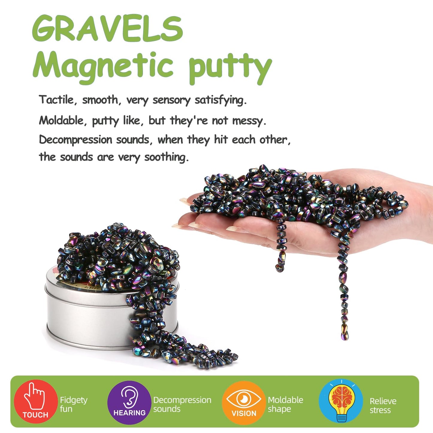 550Pcs Colourful Ferrite Crags Desk Toys For Office, Like Putty, Satisfying Fidget Toys For Adults (550 Pcs)