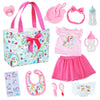 Ecore Fun 15 Pcs Baby Doll Diaper Bag with Clothes and Accessories Includes 16 Inch Girl Doll Clothes Bottles Pacifier Bib Diaper