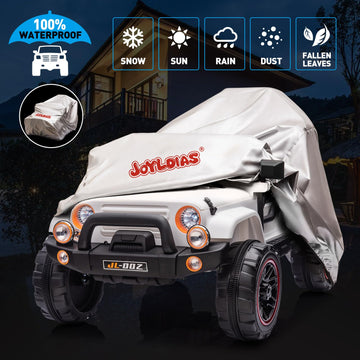 2 Seater Ride On Truck And Car Cover, 12V Children'S Electric Car With Parental Remote Control, Music, Mp3 Player, Led Lights, Spring Suspension, White