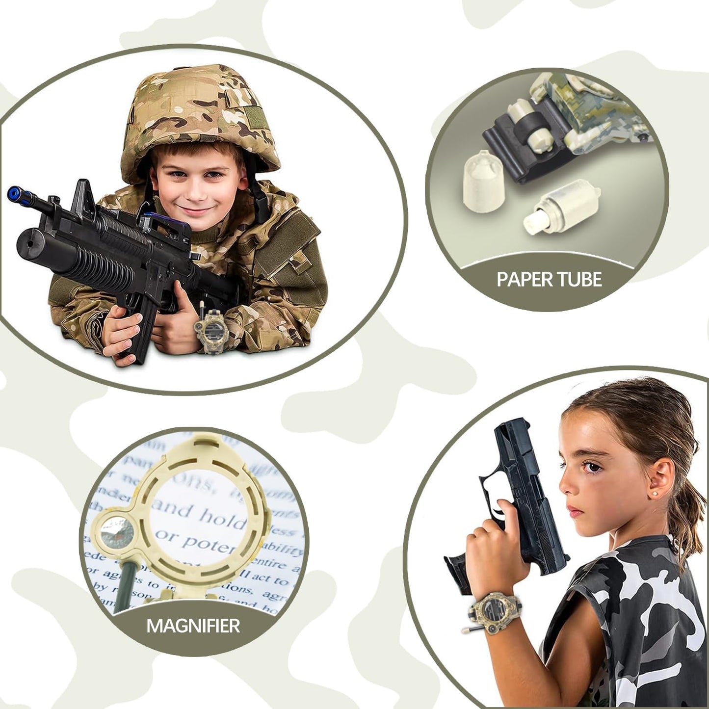 Walkie Talkie For Kids,Rechargeable Spy Walkie Talkies Watch Army Toys Gifts For Children,Two-Way Radio Walky Talky Watches With