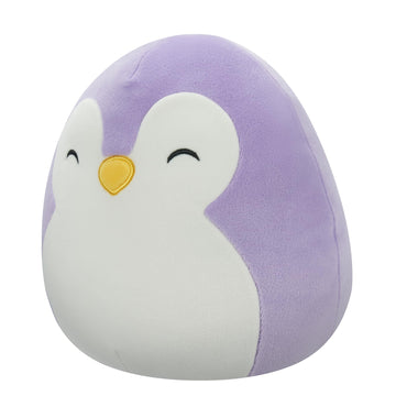 Squishmallows 7.5-Inch Elle The Purple Penguin - Soft Plush Toy with Closed Eyes and White Belly, Perfect for Collectors and Gift-Giving