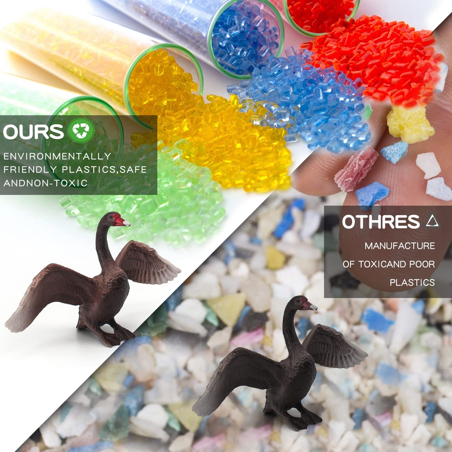 Lc Joycre 5 Inch Big Black Goose Toy Black Swan Figurine Swan Toy Animal Figure For Toddlers Preschool Animals Figures Eduaction