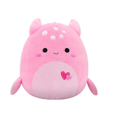 Squishmallows Original 12In Artin The Pink Loch Ness Monster With Hearts - Official Jazwares Valentine Plush (Medium)