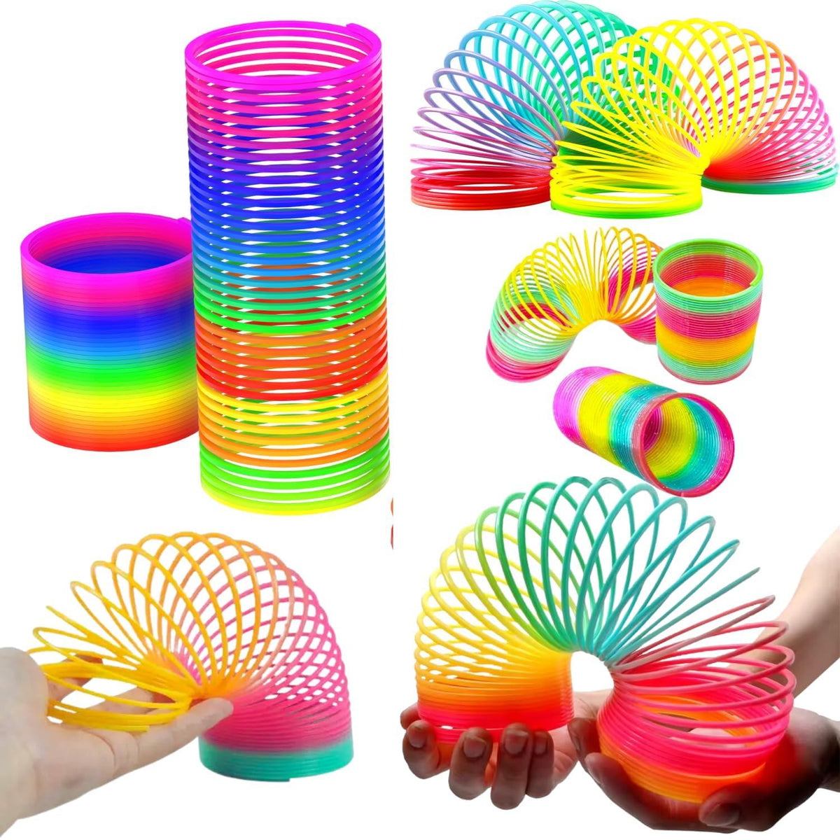 Kidoyz 1Pcs Magic Rainbow Spring Fun Activity Stress Relief Toy for Kids Adults of All Age Group Birthday Return Gift Compact an