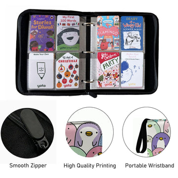 Thisness Yoto Card Holder - Organizer for 120 Cards, Zippered Case, Penguin Color, Model US-DLL, Durable Polyurethane Material