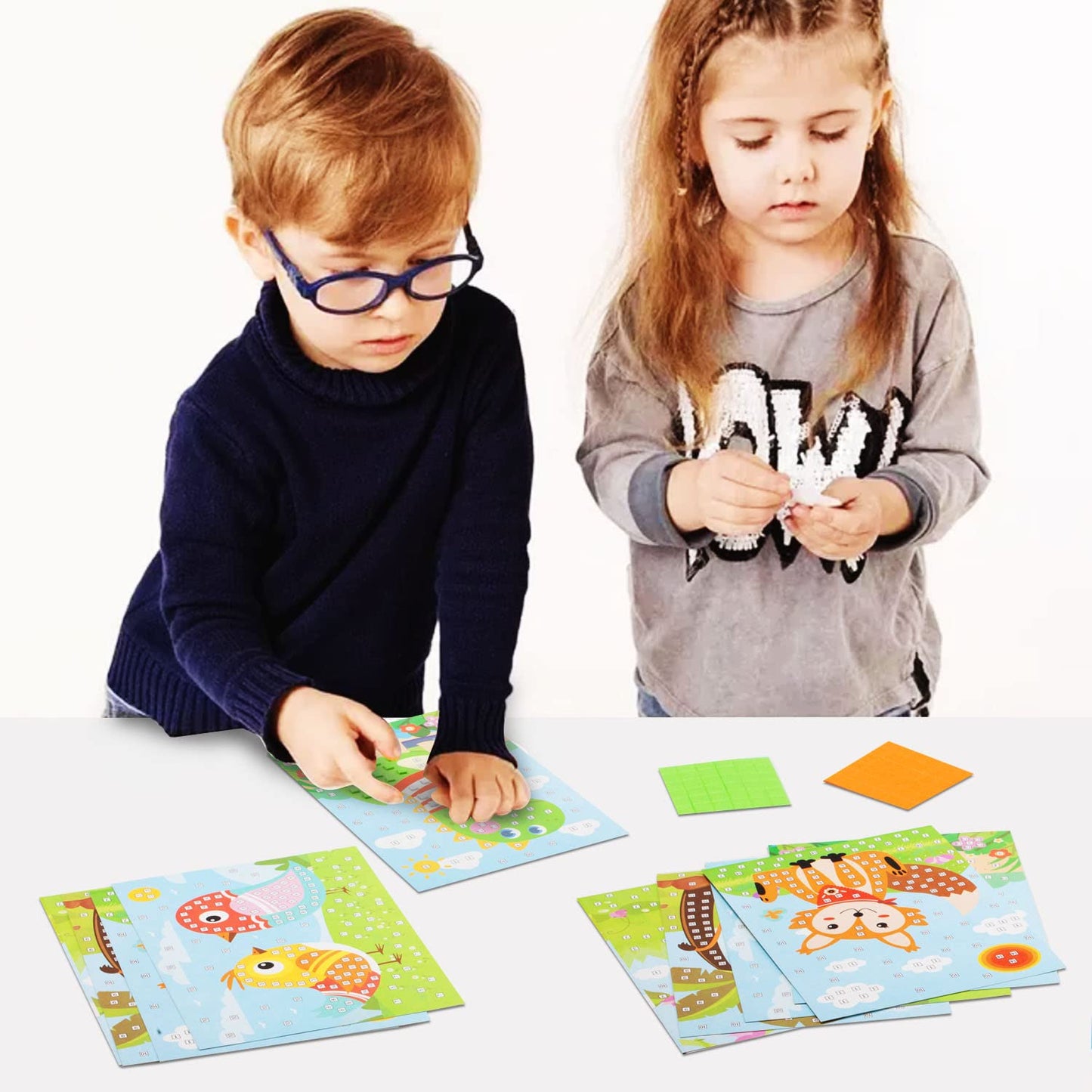 LZHZH 6 PCS - Mosaics Sticker Art Kit for Kids