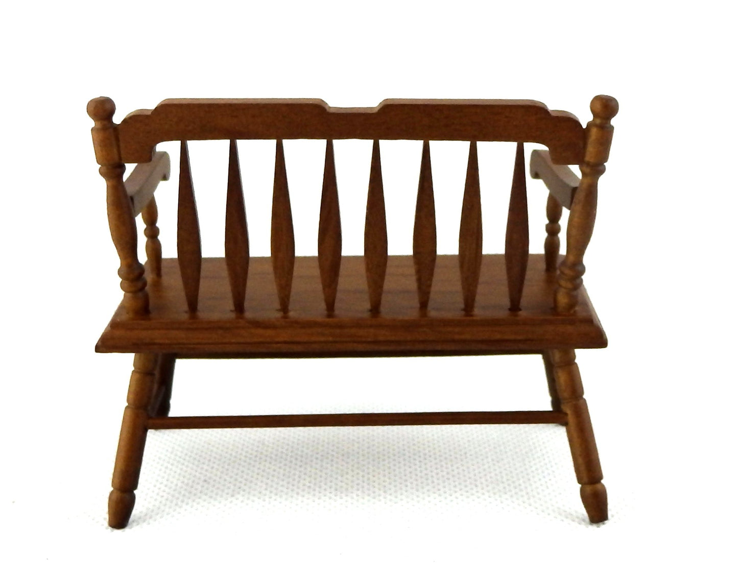 Dollhouse Miniature Deacons Bench In Walnut