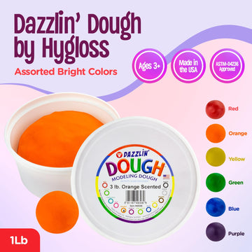 Hygloss Play Modeling Dough - 3Lb. - Easter Basket Stuffer - Scented Dough - Safe & Non-Toxic For Kids Arts & Crafts - Party Favors - Classroom Supplies, Orange
