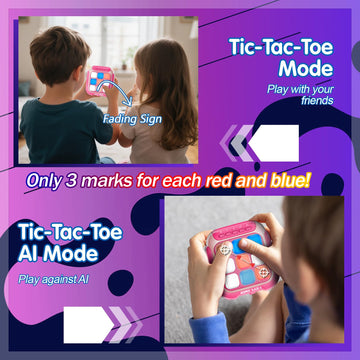 Hydrathy Tic Tac Toe Electronic Handheld Puzzle Game Console Fidget Toys W/ 7 Game Modes, Portable Fast And Fun Car Travel Press