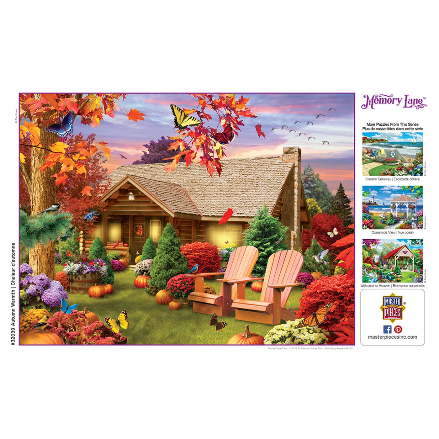 MasterPieces - 300 Piece Jigsaw Puzzle, Large EZ Grip Shapes, Autumn Warmth, Fun for Adults, Seniors, Family, Kids, Non-Glare Fi