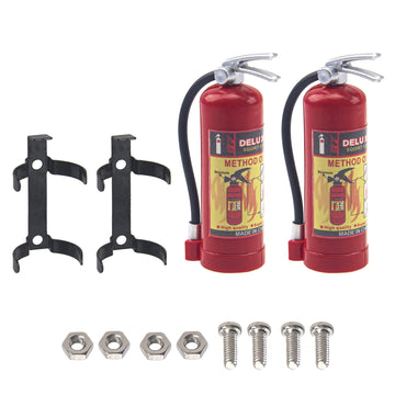 Hircqoo 2Pcs 1/10 Rc Scale Fire Extinguishers With Stickers Decoration Accessories Compatible With Traxxas Trx4 Axial Scx10 Redc