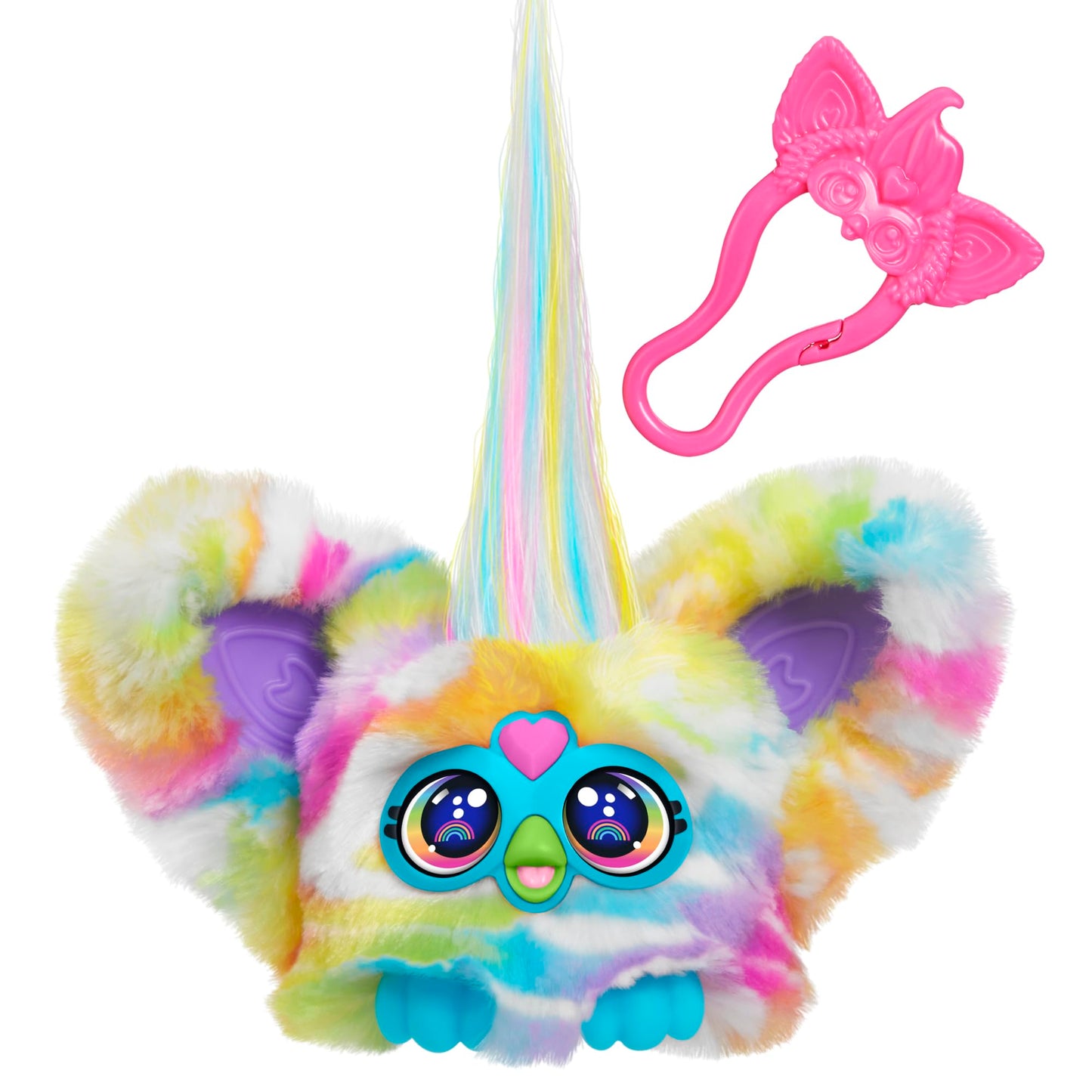 Furby Furblets Zee-Bah Mini Friend, Electronic Plush Toys For Girls & Boys 6+, Rainbow Zebra, Speaks Furbish & Plays Music, Seri