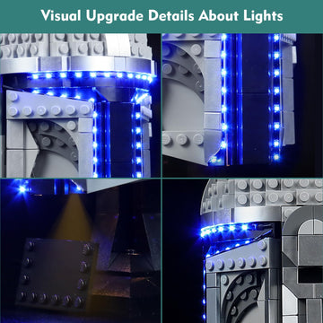 Vonado Led Light Kit Compatible With Lego The Mandalorian Helmet 75328 (Lights Only, No Models) Creative Lighting Set Accessories Compatible With Lego 75328 Building Set