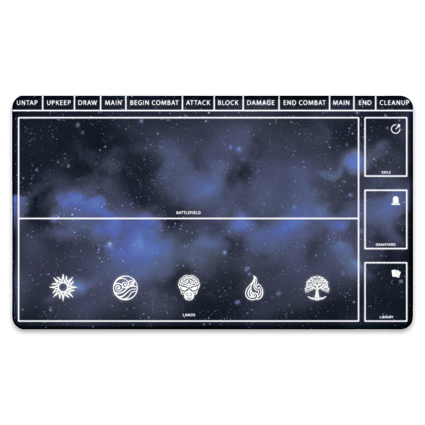 Paramint Cosmic Blue Playmat With Zones (Stitched) - Mtg Playmat - Compatible With Magic The Gathering Playmat - Play Mtg, Yugio
