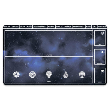 Paramint Cosmic Blue Playmat With Zones (Stitched) - Mtg Playmat - Compatible With Magic The Gathering Playmat - Play Mtg, Yugio