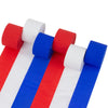 MAQIHAN Party Crepe Paper Streamers - 6 Rolls 492ft Red White Blue Streamers Crepe Paper 4th of July Independence Day Party Supp