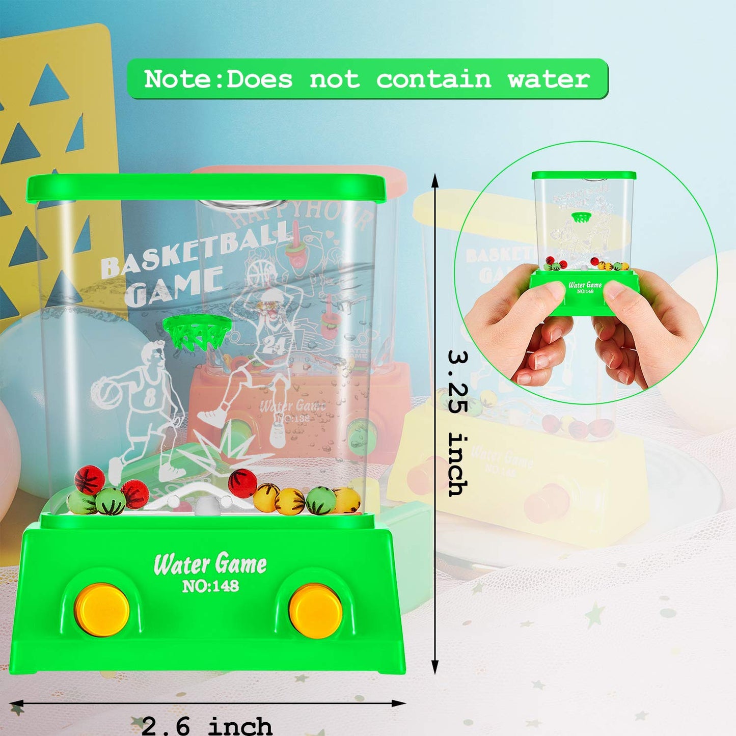 Sumind Handheld Water Game Arcade Water Ring Game Mini Water Tables For Beach Toys Party Retro Pastime, Random Colors (Without W