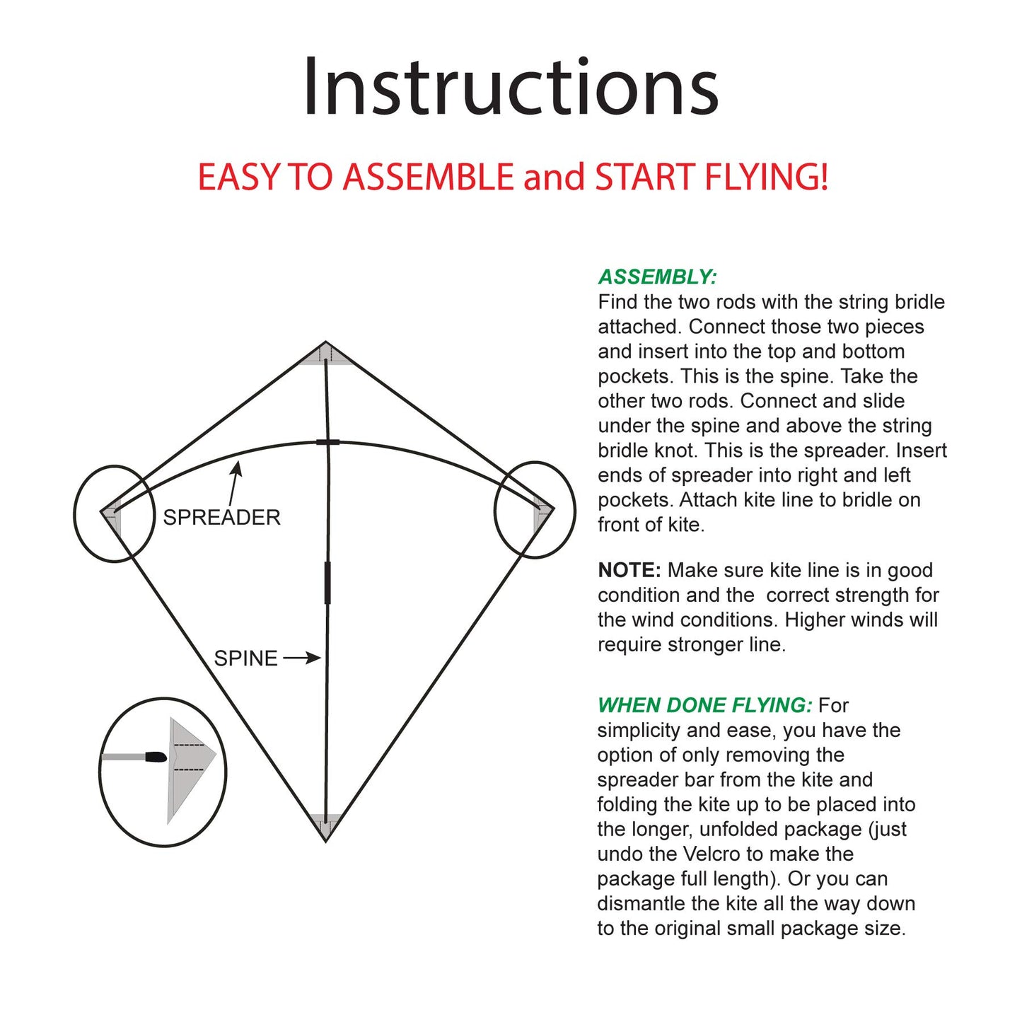 In The Breeze 3291 - Peacock 30 Inch Diamond Kite - Fun, Easy Flying Kite