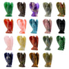 Ouubuuy Crystal Angel Figurines Statues 4 pcs Natural Gemstone Carved Pocket Guardian Angel 1.5 inch for Healing Reiki Spiritual