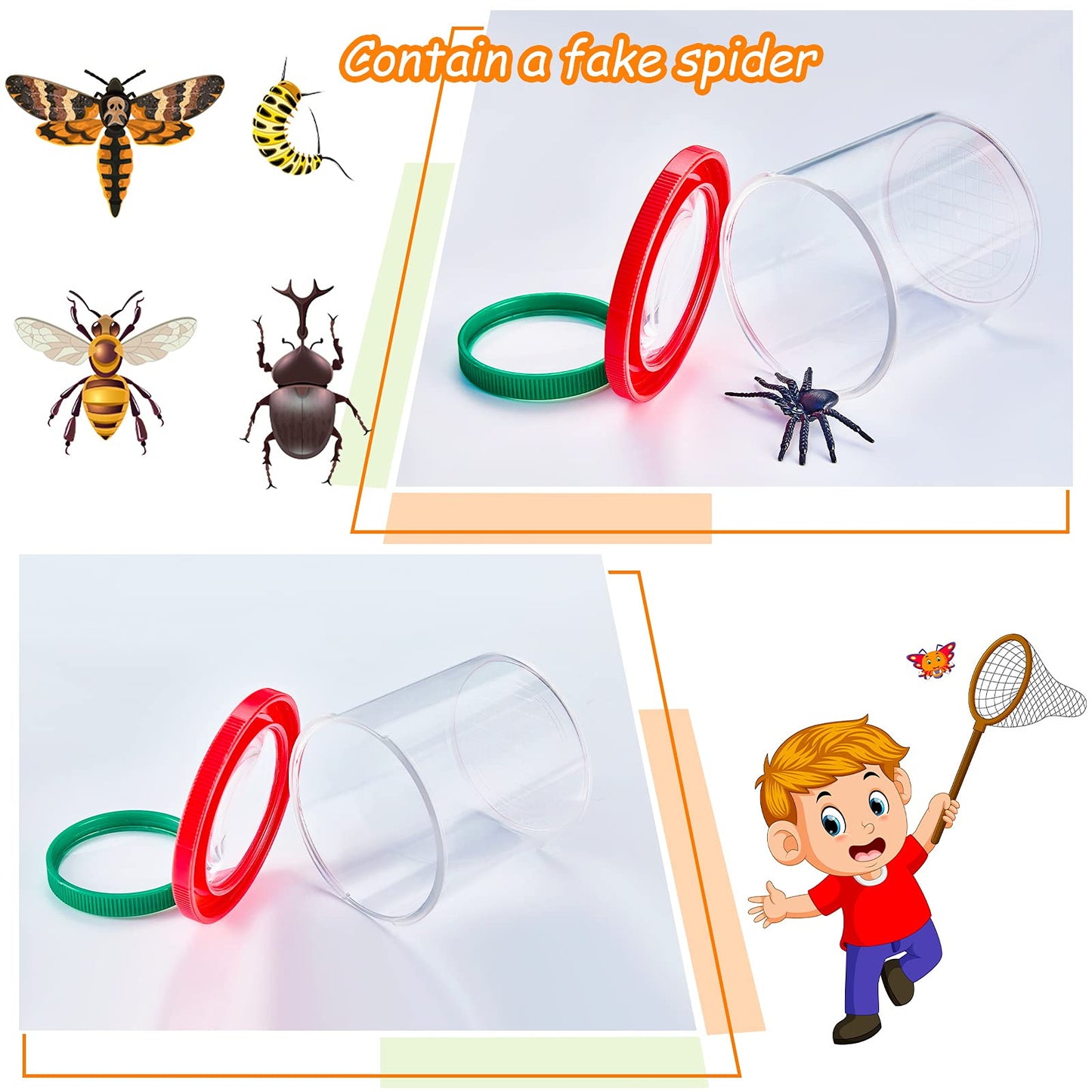 2 Pieces Magnifying Insect Box Insert Bug Viewer Bug Magnifier Container Critter Insect Cage Bug Jar For Kids Children Science Nature Exploration Tool (Chic Style)