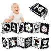 Vicloon Black And White Books High Contrast Baby Toys, 0-6 6-12 Months Soft Baby Book,Infant Tummy Time Toys,Baby Cloth Activity Crinkle Folding Educational Activity Cloth Book Suitable For Boys Girls