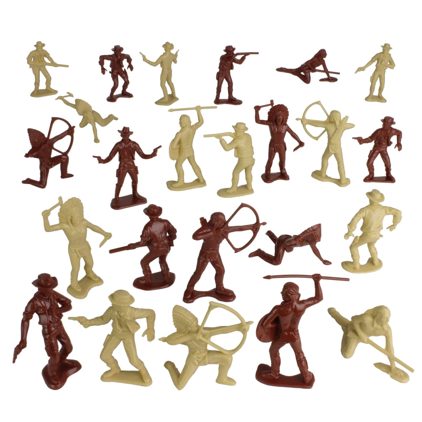 TimMee Cowboys and Indians Plastic Figures - 40pc Playset - Made in USA