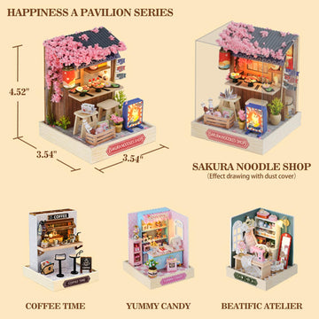 Lannso DIY Dollhouse Miniature Kit Doll House Kit with Dust Proof Cover Mini Handmade Wooden Dollhouse Toys for mature-themed Gift(QT41)