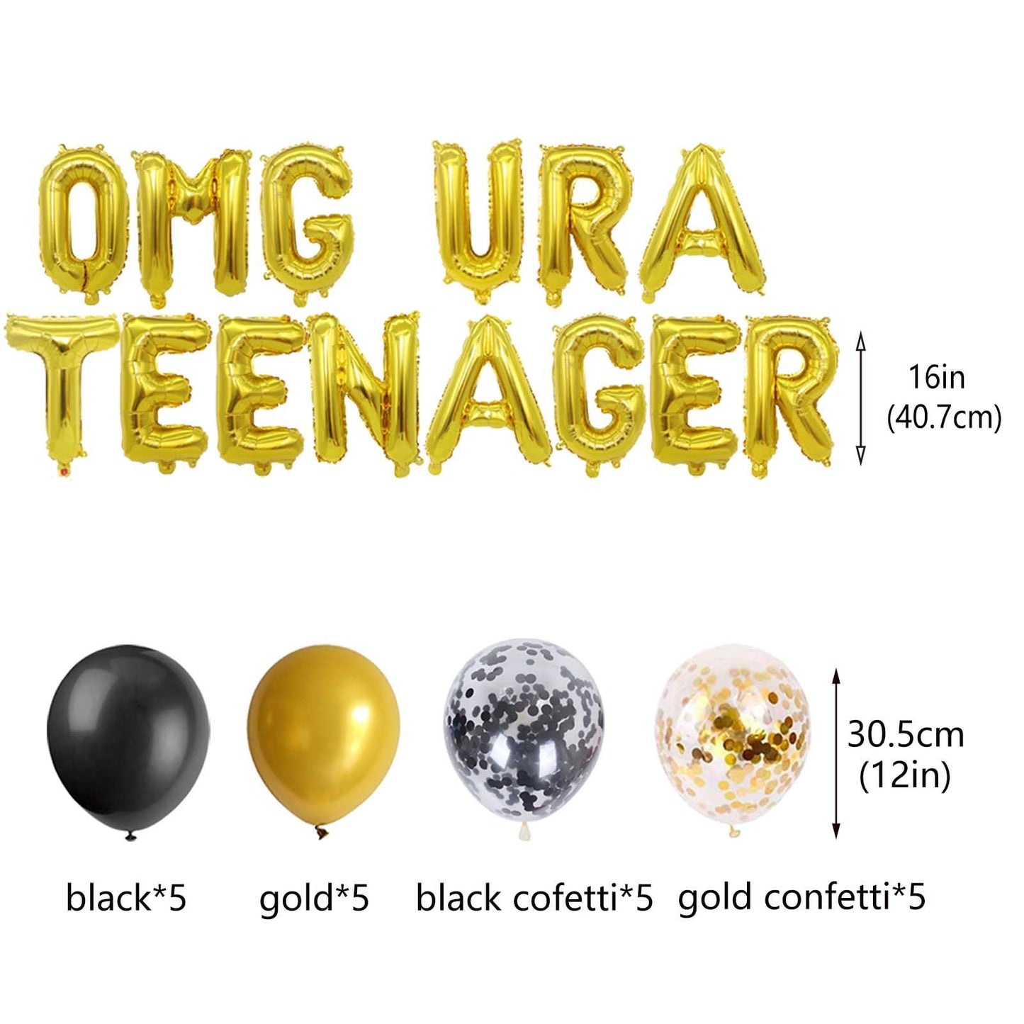 Official Teenager 13Th Birthday Decorations Black Gold For Boys, Omg Ur A Teenager Balloons Birthday Banner Number 13 Birthday F