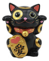 Atl Ebros Black Maneki Neko Cat Collector Figurine Japanese Lucky Cat Charm Mao Mao Black Kitten Decorative Sculpture
