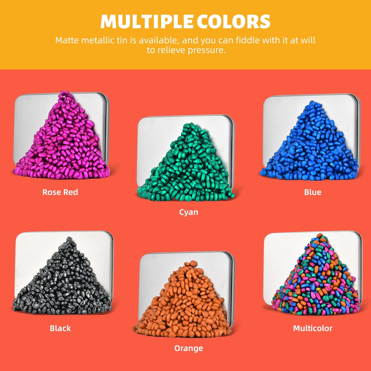 Lcvuuk Magnetic Ferrite Putty Rocks, Orange More Than 600 Weak Magnetic Smooth Ferrite Pebbles, Magnet Rock Desk Toys And Time-K