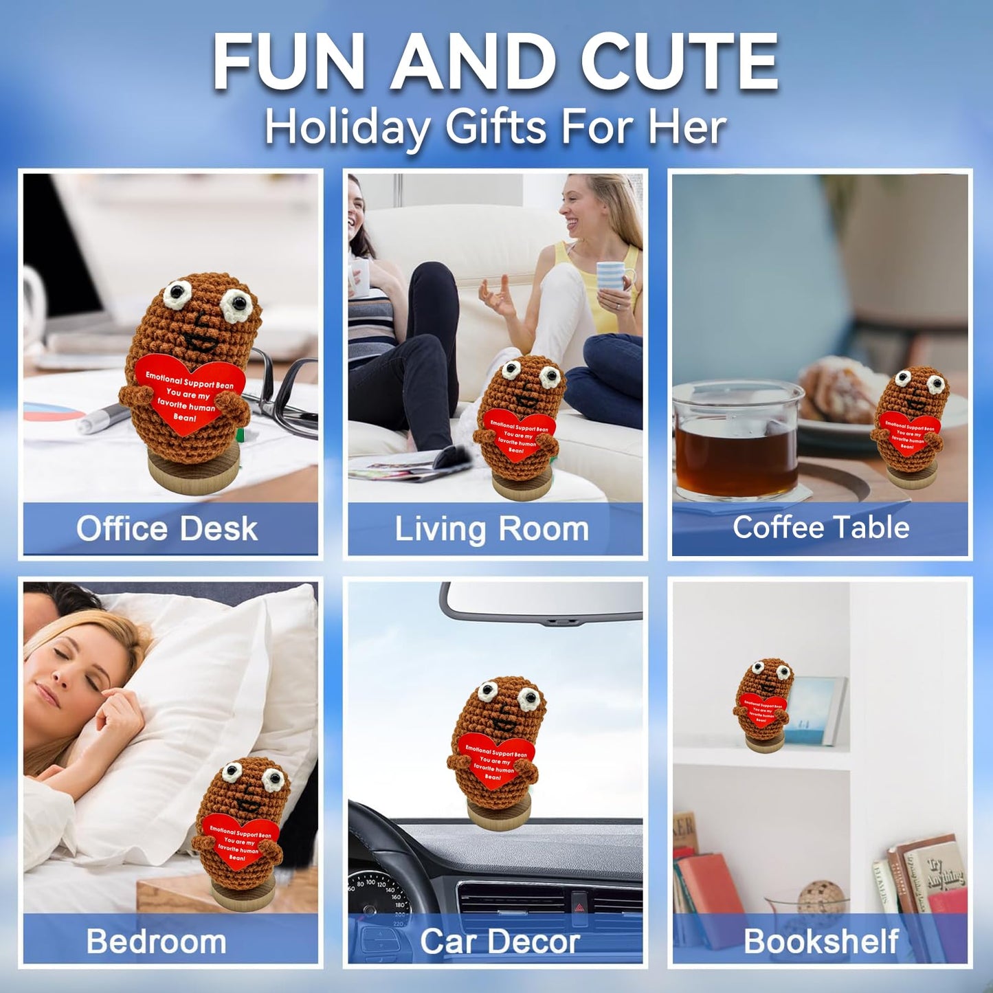 Aabxx Mini Funny Positive Potato, 3 Inch Knitted Doll With Positive Card For Cheer Up Gifts And Party Decorations, Cute Positive