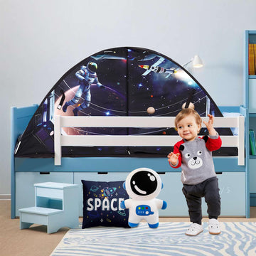 Vsuntent Bed Tent For Twin Kid Bed Tent Play Tent For Boy And Girl Easy Set-Up Tent Dark Planet And Dazzling Rainbow Magic Playh