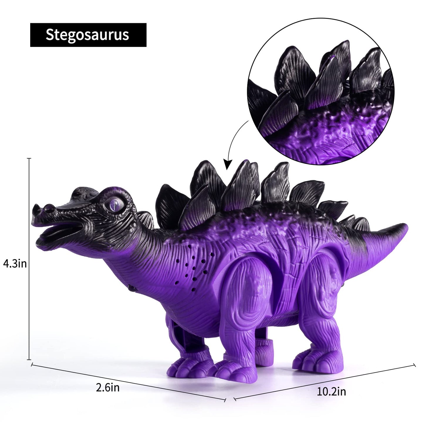 Temi 3 Pack Electric Walking Dinosaur Toys For Toddlers 2-4 3-5 Years With Roar Sounds And Lights Up, Realistic Robot T-Rex, Brachiosaurus, Stegosaurus Dinosaur Figures For Kids