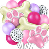 46 Pcs Dog Themed Balloon Decoration Set With Paw Print And Bone Balloons Birthday Party Supplies(Lovely Colors)