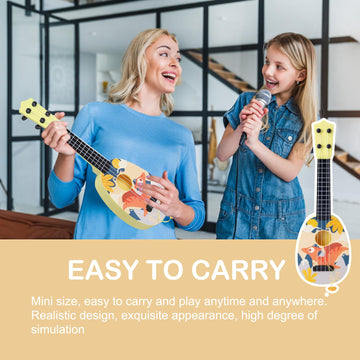 Yoloplus+ Kids Toy Ukulele, Kids Guitar Musical Toy,17 Inch 4 Steel Strings, With Pick, Kids Play Early Educational Learning Musical Instrument Gift For Preschool Children (17 Inch Yellow Color)