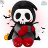 SpecialYou 10" Otto Reaper Plush Toy - Halloween Skull Grim Reaper with Black Cape & Detachable Scythe, Funny Holiday Ghost Doll