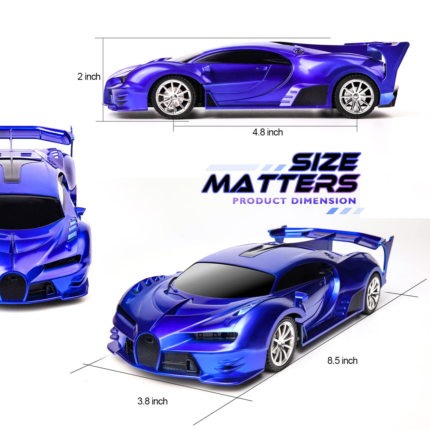 KULARIWORLD Remote Control Car 1/18 Rechargeable High Speed RC Cars Toys for Boys Girls Vehicle Racing Hobby with Headlight Xmas