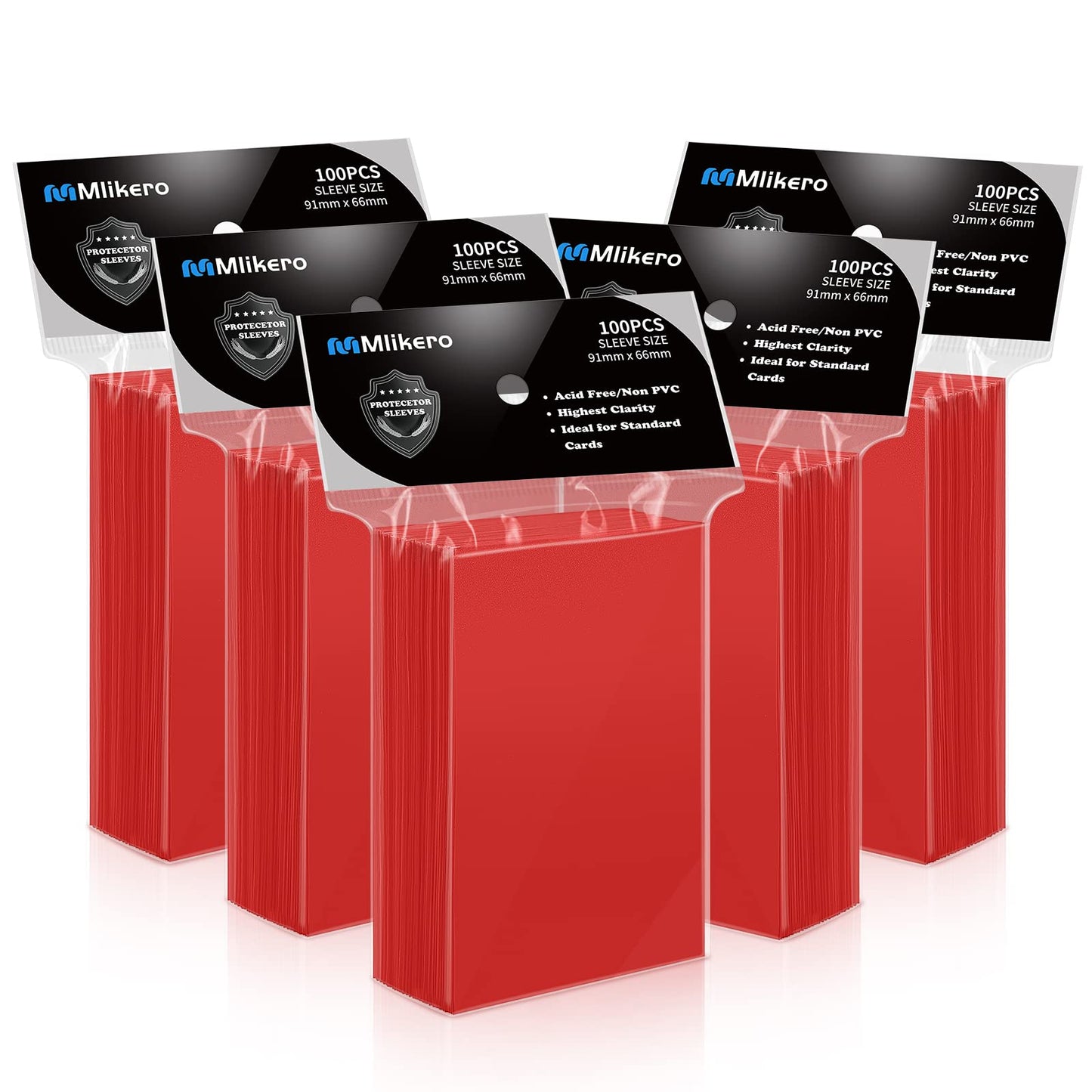 500 Counts Card Sleeves, Matte Card Sleeves Deck Card Protectors, Trading Card Sleeves Fit For Mtg, Baseball Cards, Sports Cards, Game Cards (Matte Red)