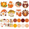32 Sets Fall Craft Kits Autumn Party DIY Plate Art Craft Kits Fall Thanksgiving Educational Craft Decorations Make a Pumpkin Tur