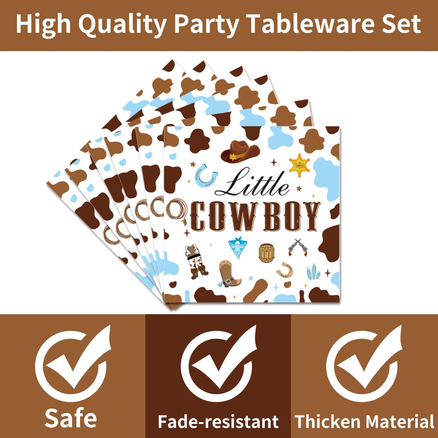 My First Rodeo Birthday Party Supplies - Western Cowboy 1St Party Decorations For Boy Baby Shower My First Rodeo Plates Napkin F