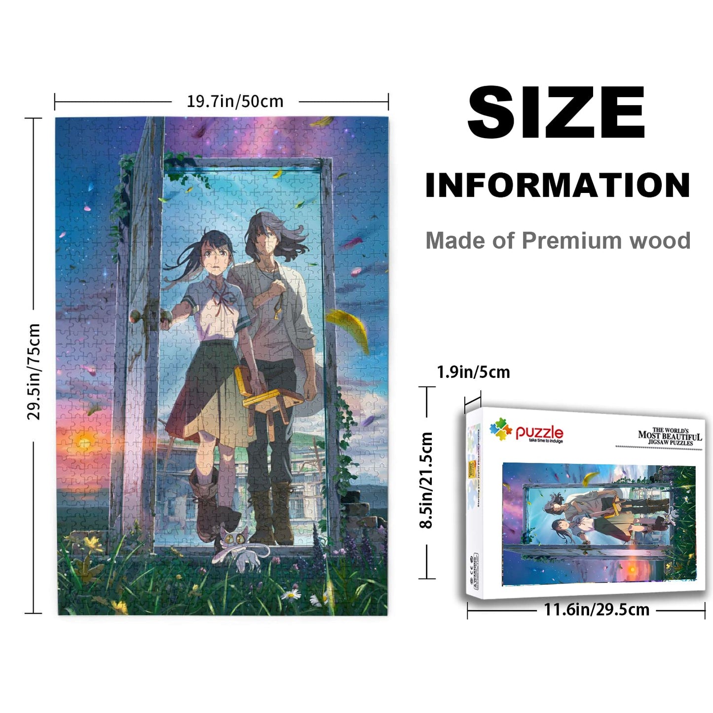 Anime Jigsaw Puzzles Puzzles For Adults 1000 Pieces Wooden Collage Jigsaw Puzzle Art For Teens Adults 29.5X20 In (Suzum)