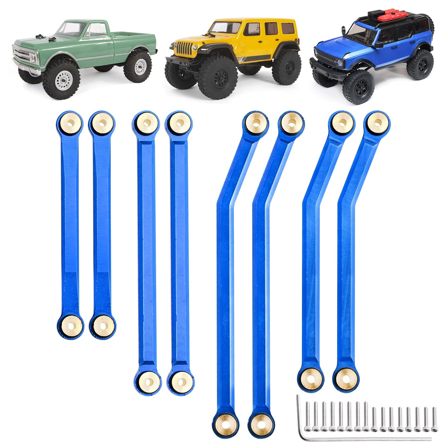 Hobbypark High Clearance Links Set Upgrades For Axial Scx24 C10 Axi00001 Wrangler Jlu Axi00002 Bronco Axi00006 1/24 Rc Crawler C