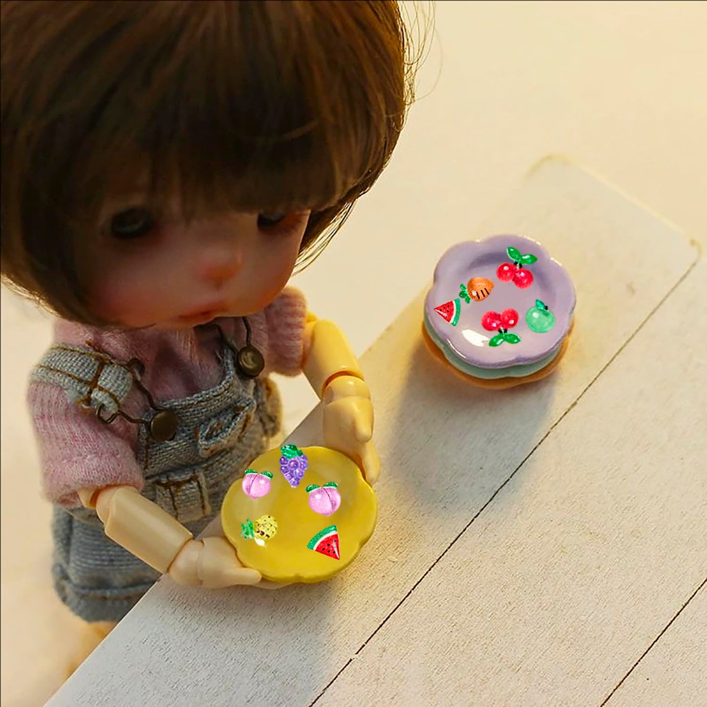 100Pcs Mini Fruit Decor For Dollhouse Resin Tiny Fruits For Crafts Micro Miniature Fruit For Fairy Garden Dollhouse Micro Landsc