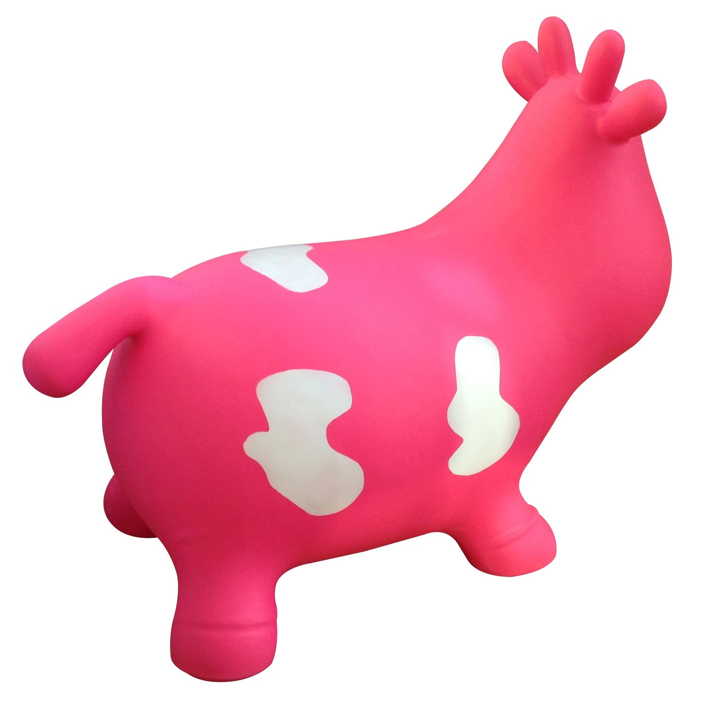 Appleround Cow Bouncer With Air Pump, Inflatable Space Hopper, Ride-On Bouncy Animal (Pink)